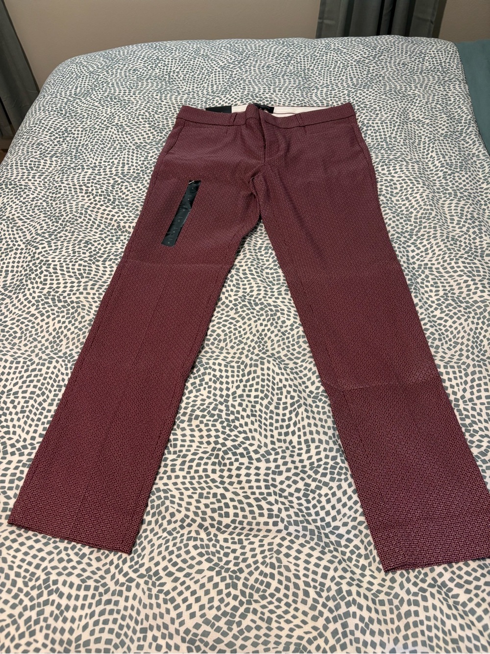 Banana Republic Women's Burgundy Micro-Pattern Dress Pants